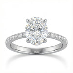 18-Stone Round Pavé Set Diamond Engagement Ring – 0.25 ct Total Weight (Center Stone Not Included)