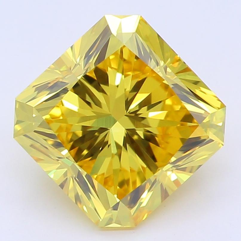 1.31 CT Fancy Vivid Yellow Radiant Cut Lab Grown Diamond – I1 Clarity