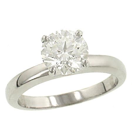 14K White Gold Round Diamond Solitaire Ring – 1.56 ct (F–G / SI2, Certified)