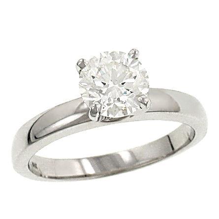 14K White Gold Round Diamond Solitaire Ring – 1.80 ct (H–I / SI1, Certified)