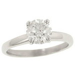 18K White Gold 2.2mm Solitaire Engagement Ring Mounting – Center Stone Not Included