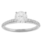 14K White Gold Pavé Diamond Engagement Ring – Center Stone Not Included