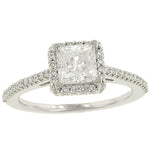 Ladies “Bella Vita Collection” Pavé Diamond Halo Style Engagement Ring for Square Center – 0.24 ct Total Weight (G–H / VS) – Center Stone Not Included