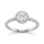 Ladies “Bella Vita Collection” Halo Style Pavé Diamond Engagement Ring – 0.25 ct Total Weight (G–H / VS) – Center Stone Not Included