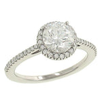 Ladies “Bella Vita Collection” Halo Style Pavé Diamond Engagement Ring – 0.25 ct Total Weight (G–H / VS) – Center Stone Not Included