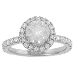 14K White Gold Halo Style Diamond Engagement Ring (Center Stone Not Included)