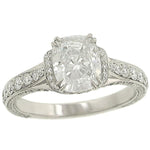 3-Sided Bead-Set and Pavé Round Diamond Engagement Ring with Criss Cross Design – 0.92 ct Total Weight (Center Stone Not Included)