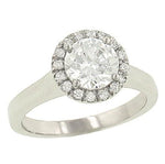 Ladies “Perfect Twogether” Flush Fit Solitaire Engagement Ring with Pavé Diamond Trim – 0.15 ct Total Weight (Center Stone Not Included)