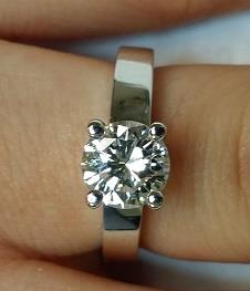 Platinum Colored Stone Ring with 1.00 ct Fancy Yellow Diamond and 1.20 ct Accent Diamonds