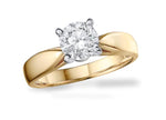 Ladies Solitaire Diamond Engagement Ring in 14K Yellow Gold with Approx. 0.20 ct Accent Diamond Weight (Center Stone Not Included)