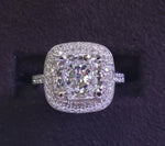 Ladies Double Halo Diamond Engagement Ring in 18K White Gold with 2.80 ct Total Accent Diamond Weight (Center Stone Not Included)