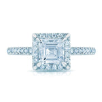 Diamond Engagement Ring in 14K White Gold with 0.28 ct Total Diamond Weight for a Princess Cut Center Stone (Center Stone Not Included)