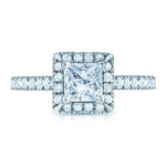 Diamond Engagement Ring in 14K White Gold with 0.40 ct Total Diamond Weight for a Princess Cut Center Stone (Center Stone Not Included)