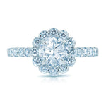 Diamond Engagement Ring in 14K White Gold with 0.52 ct Total Diamond Weight for a Round Center Stone (Center Stone Not Included)