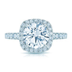 Diamond Engagement Ring in 14K White Gold with 0.42 ct Total Diamond Weight for a Round Center Stone (Center Stone Not Included)