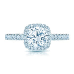 Diamond Engagement Ring in 14K White Gold with 0.38 ct Total Diamond Weight for a Round Center Stone (Center Stone Not Included)