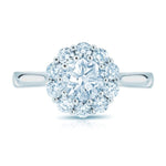 Diamond Engagement Ring in 14K White Gold with 0.55 ct Total Diamond Weight for a Round Center Stone (Center Stone Not Included)