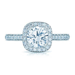 Diamond Engagement Ring in 14K White Gold with 0.36 ct Total Diamond Weight for a Round Center Stone (Center Stone Not Included)