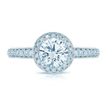 Halo Engagement Ring in 14K White Gold with 0.38 ct Total Diamond Weight for a Round Center Stone (Center Stone Not Included)