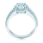 Cushion Halo Engagement Ring in 14K White Gold with 0.64 ct Total Diamond Weight (Center Stone Not Included)