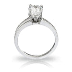Diamond Engagement Ring in 18K White Gold with 0.18 ct Total Diamond Weight (Platinum Available by Request)