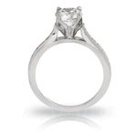 Pavé Diamond Engagement Ring in 18K White Gold with 0.15 ct Total Diamond Weight (Platinum Available by Request)