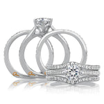 Pavé Diamond Engagement Ring in 18K White Gold with 0.17 ct Total Diamond Weight