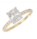 18-Stone Pavé Set Round Diamond Engagement Ring – 0.25 ct Total Weight (I / SI1–SI2) – Center Stone Not Included