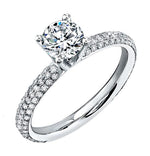 Pavé Diamond Engagement Ring in 18K White Gold with 0.40 ct Total Diamond Weight