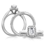 Diamond Engagement Ring Setting in 18K White Gold with 0.13 ct Total Diamond Weight
