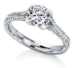 Pavé Diamond Engagement Ring in 18K White Gold with 0.09 ct Total Diamond Weight