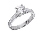 FlyerFit Simplicity Round Diamond Engagement Ring in Platinum and 14K Gold with 0.28 ct Total Diamond Weight