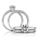 Pavé Diamond Engagement Ring in 18K White Gold with 0.32 ct Total Diamond Weight