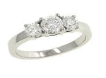 Ladies Prong Set 3-Stone Diamond Ring ||| 14KW ||| For a 1.00ct ||| (Stones not included) ||| 121221