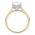 2mm Yellow Gold Plain Polished Cathedral Solitaire Engagement Ring with 4-Prong 1.50ct Oval Shape White Gold Head (center stone not included) ||| ||| $300 tc ||| $750 their price |||