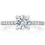 22 Stone Trapezoid Cut Shared prong Set Round Diamond Engagement Ring Diamond .13cttw (center stone not included) |||