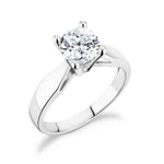 14K White Gold Solitaire Round Diamond Engagement Ring. Approx. 1/5 ct (Center stone not included in price) ||| ||| |||