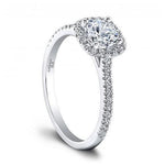 14k White Gold Halo Style Diamond Pave Engagement Ring ||| Diamonds .21cttw (Center stone not included) ||| 157788 |||