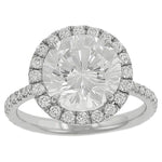 14k White Gold Halo Design Round Prong Set Diamond Engagement Ring Diamond .71cttw (Center stone Not included) ||| 144066 |||