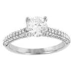 14k White Gold Pave Diamond Engagement Ring Diamond .37cttw (Center Stone Not Included) ||| 147760