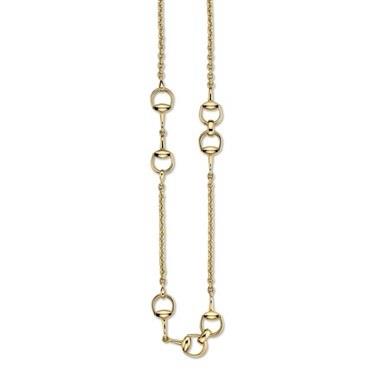 Ladies "Gucci" Horsebit Chain Link Necklace with Engraved Gucci Logo – 51.8g