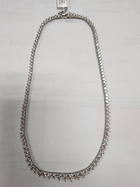Lab Grown Diamond Riviera Necklace in 14k White Gold G Color VS2 Clarity
