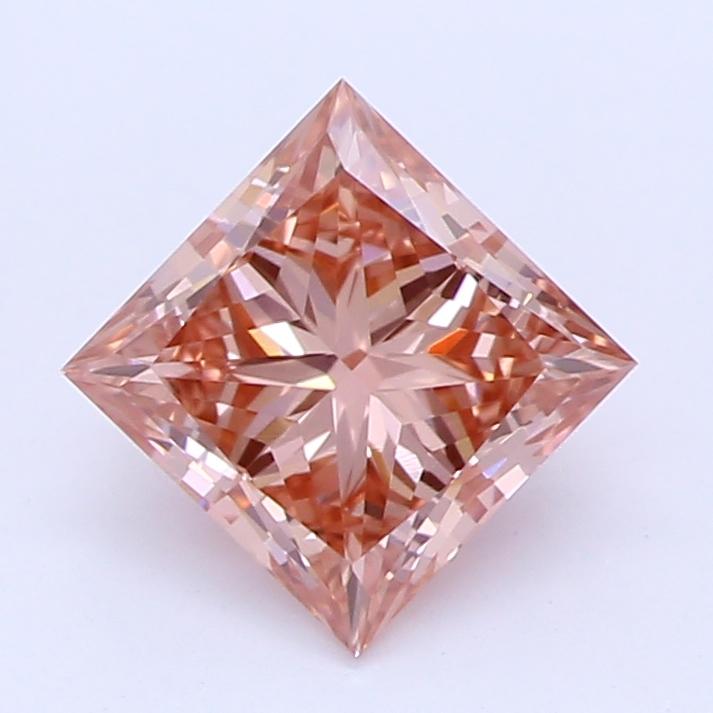0.62 CT Fancy Intense Orangy Pink Princess Cut Lab Grown Diamond – VVS2 Clarity