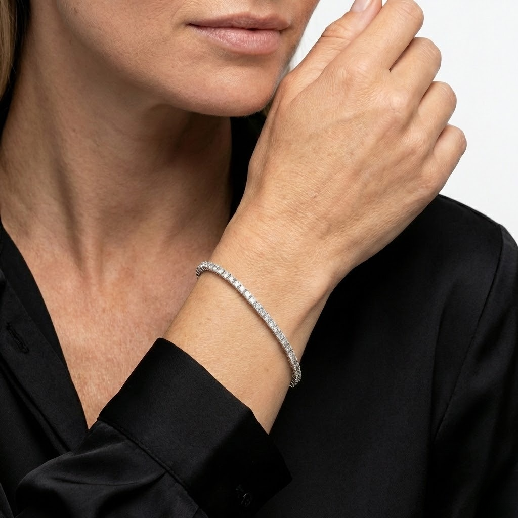 14K White Gold Diamond Tennis Bracelet 2.15cttw