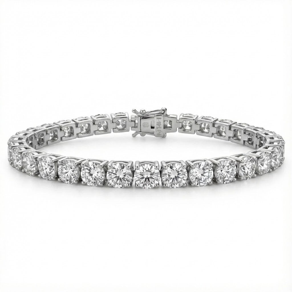 14K White Gold Diamond Tennis Bracelet 5.00cttw