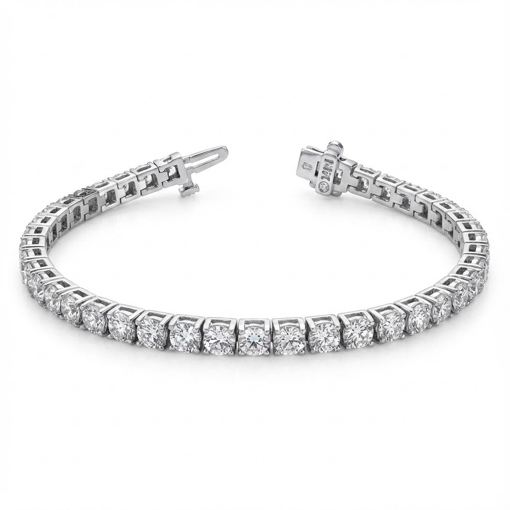 14K White Gold Diamond Tennis Bracelet Approx. 3.75cttw