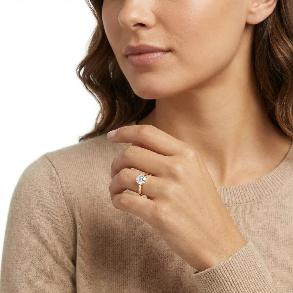 14K Yellow Gold 4-Prong 2.6mm Solitaire Engagement Ring Mounting – Center Stone Not Included