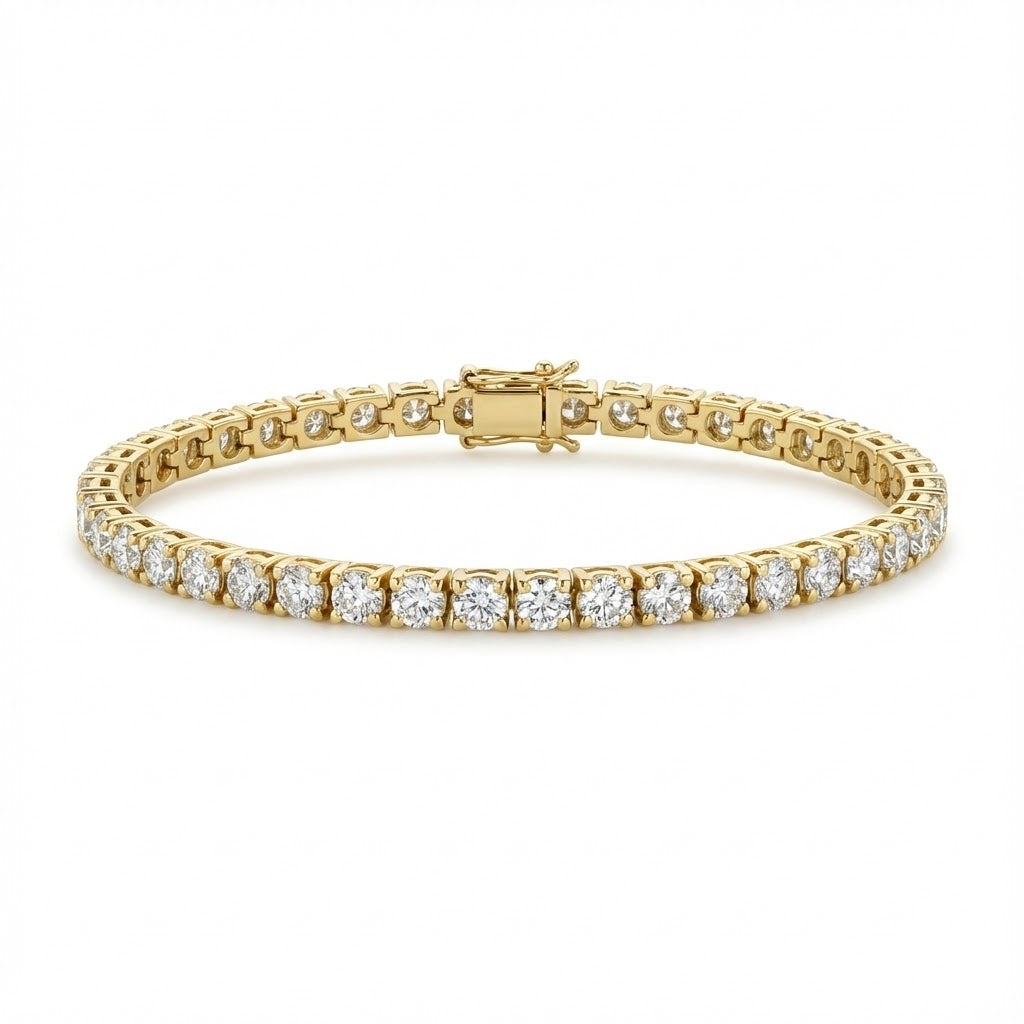14K Yellow Gold 4-Prong Diamond Tennis Bracelet 2.00cttw