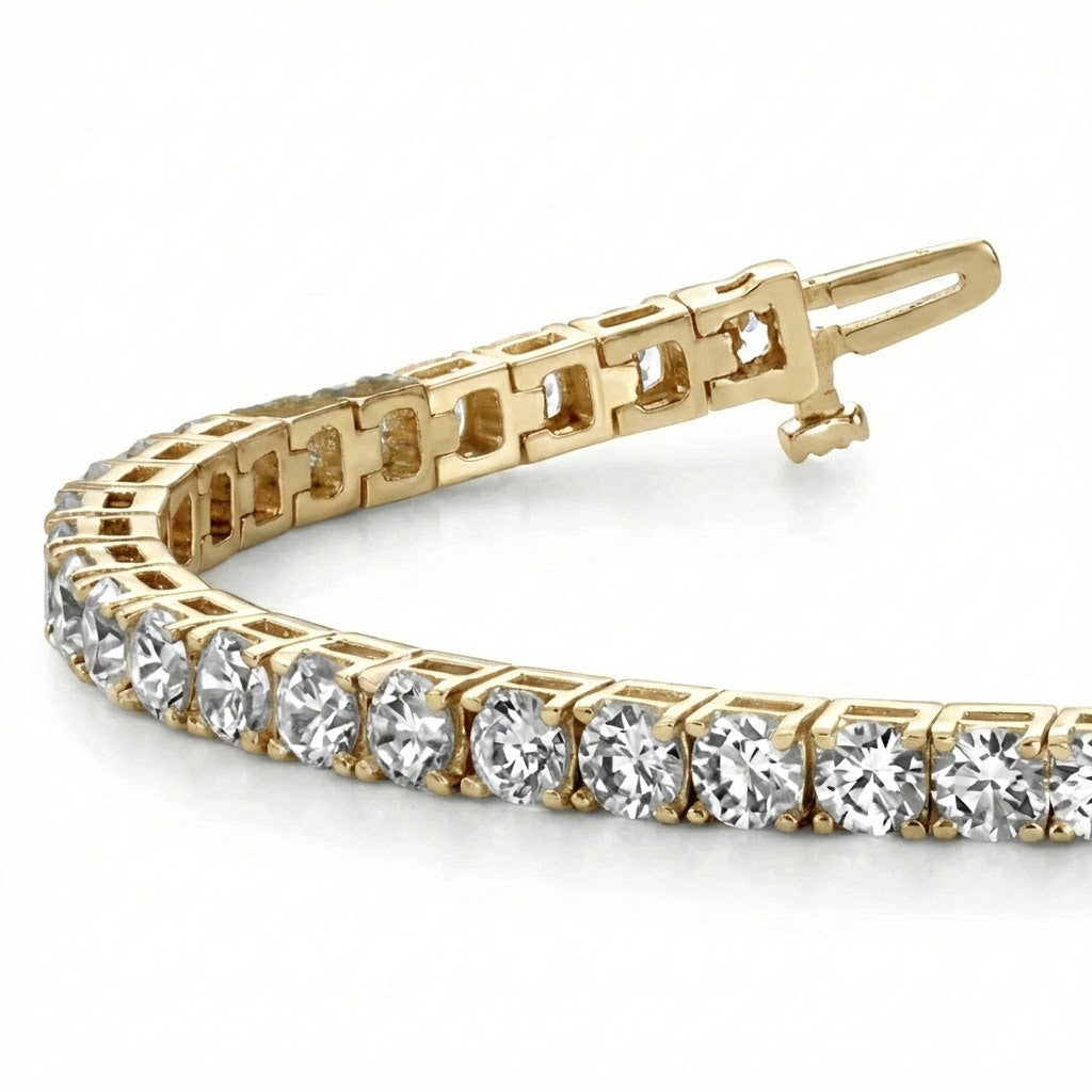 14K Yellow Gold 4-Prong Diamond Tennis Bracelet 2.00cttw