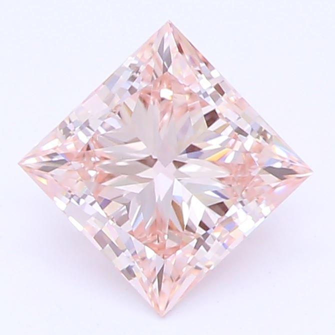 0.66 CT Fancy Light Pink Princess Cut Lab Grown Diamond – VS1 Clarity